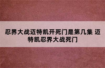 忍界大战迈特凯开死门是第几集 迈特凯忍界大战死门